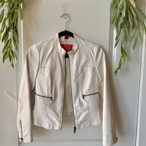 Ann Taylor White faux leather jacket